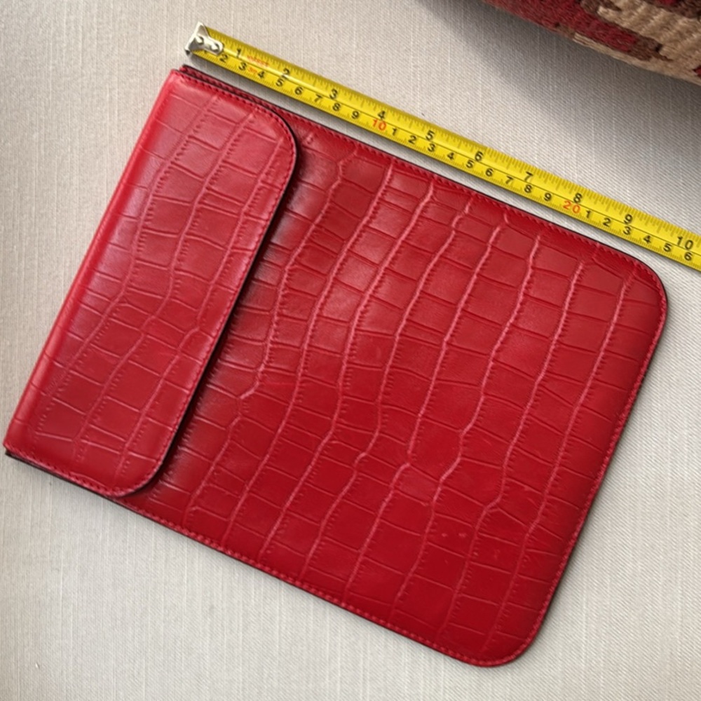 Red Croc-Embossed Tablet Sleeve